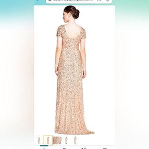 Adrianna papell women's short sleeve all over sequin gown